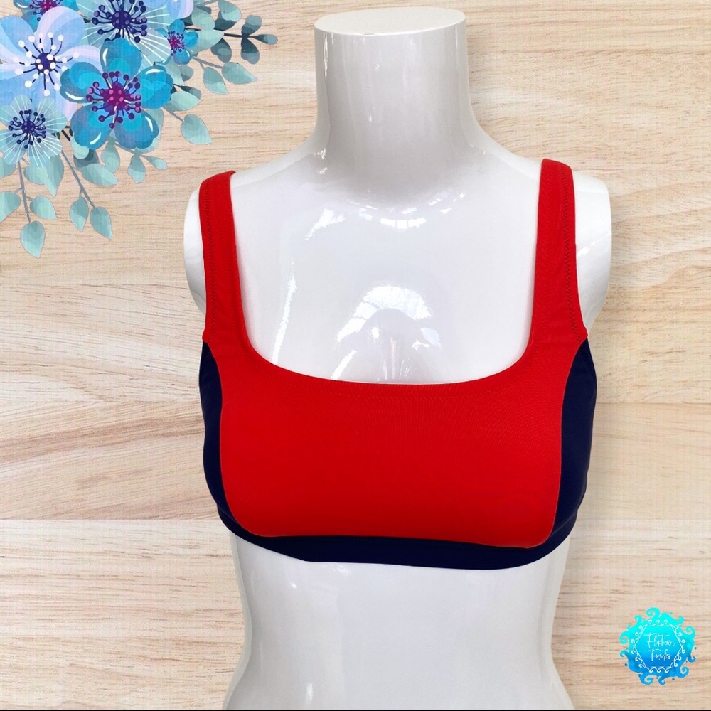Draper James for Lands’ End Color Block Bikini Top; 4